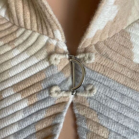 Peter Pilotto Geometric Ottoman Cape Shawl Wool Angora Hooded Women’s One Size - Picture 5 of 13